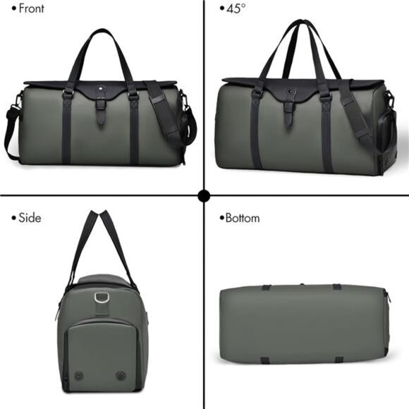 Travel Bag, Duffle Bags with Shoe Compartment Green - Picture 5 of 7